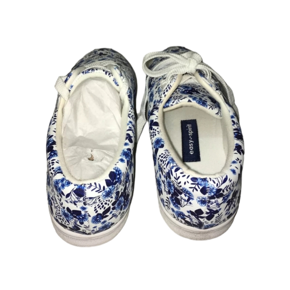 Easy Spirit AP1 Leather Sneakers Women's Size 9.5 in White, Blue & Floral Design - Picture 4 of 7